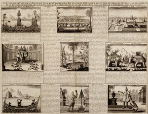 Erilaisia näkemyksiä Siamista ja Ayutthayasta, Simon de la Louberen Du Royaume de Siamista, julkaistu vuonna 1688 tekijältä French School