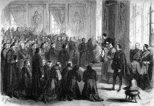 Vatikaanin kirkolliskokous I (1869-1870): Paavi Pius IX (1792-1878) otti yleisaudinaalissa vastaan ranskalaiset kirkolliset, jotka seurasivat ehtoja tekijältä French School