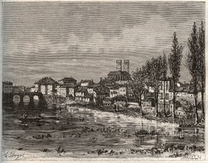 Verdun - Morbihan Bretagnessa - V.A. Malt-Brownin kaiverrus "La France illustrée: maantiede, historia, tilastohallinto". 1884 tekijältä French School