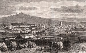 Vesoul - Grand Est of Francen kunta, Haute-Saonen departementin prefektuuri Bourgogne-Franche-Comten alueella - kaiverrus "France illustree: maantiede, historia, tilastohallinto" V.-A. Maltaanruskea. 1884 tekijältä French School
