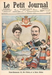 Italian Viktor-Emmanuel III ja kuningatar Helene tekijältä French School