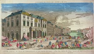 Näkymä Hotel de Villesta, Marseillesta, vuonna 1720 tekijältä French School