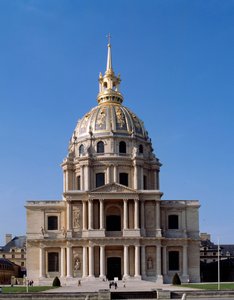 Näkymä Hotel des Invalides -muistomerkille, jonka rakentamisen määräsi Ludvig XIV vuonna 1670. Pariisi tekijältä French School