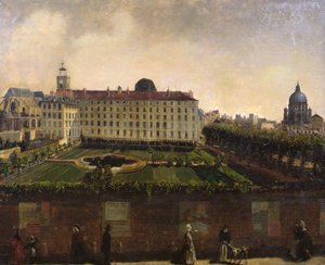 Näkymä Institut National des Jeunes Sourdsille, Pariisi, n. 1840 (öljy kankaalle) tekijältä French School