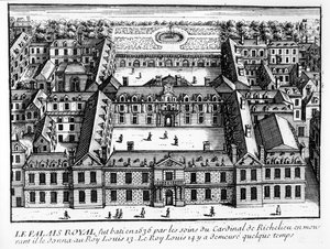Näkymä Palais-Cardinalille (tuleva Palais-Royal), n. 1641 tekijältä French School
