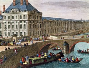 Näkymä Seine-joelle Port Royalissa (yksityiskohta) tekijältä French School
