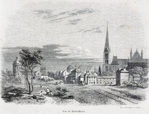 Näkymä Saint Denisin kaupunkiin, 1800-luvun alku. tekijältä French School