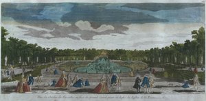 Näkymä puutarhaan Grand Canalin edessä Latonan suihkulähteestä, Versailles, Ranska tekijältä French School