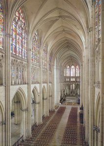Näkymä laivalle ja kuorolle, rakennettu 1314-1400-luvulla tekijältä French School