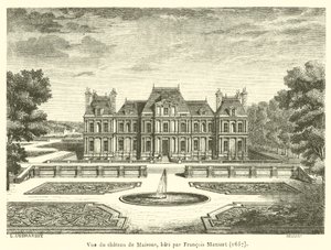 Näkymä Francois Mansartin rakentamalle Chateau de Maisonsille tekijältä French School