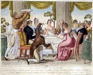 Hääateria, sukkanauharituaali - c. 1812. tekijältä French School