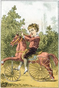 Hevosta pelatessa sanotaan U U U U U U U U DA DA - kirjassa "Alphabet des petits savants", 1800-luvun loppu (kromolitografia) tekijältä French School