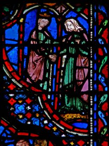 Window w14 David menee naimisiin Abigail I Sam XXV 42:n kanssa tekijältä French School