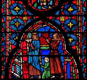 Window w15 St Louis - ja Robert dArtois kuljettavat jäännökset Sensiin tekijältä French School