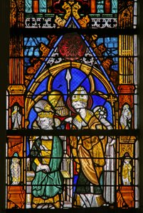Ikkuna w19, jossa St Thomas Becket ja Henry II ovat eri mieltä tekijältä French School