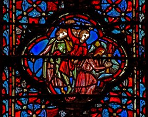 Window w4 Akanin ja hänen perheensä rangaistus Josh VII 20-26 tekijältä French School
