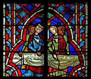 Window w5 Simsonien avioliittojuhla. Tuomarit XIV 10 tekijältä French School