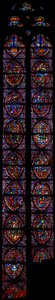 Window w7 Pyhän Johanneksen evankelistan historia (L) ja Kristuksen lapsuus (R) tekijältä French School