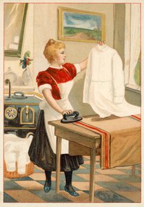 Naisten silitys (chromolitho) tekijältä French School