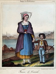 Cancalen nainen ja hänen lapsensa, noin 1845 tekijältä French School
