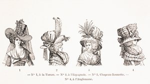 Naisten hattutyylejä 1700-luvulla, 1875 tekijältä French School