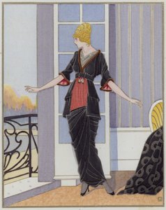 Suunnittelija Bechoff-Davidin naisten muotia 1910-luvulta. ( litografia) tekijältä French School