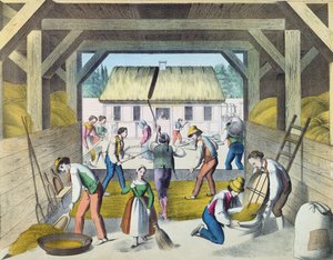 Työ pihalla, luultavasti Itä-Ranskassa, 1800-luvun toinen puoli tekijältä French School