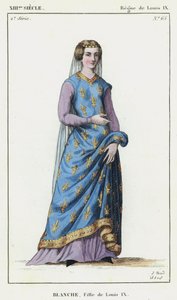 XIII vuosisata, Louis IX:n hallituskausi, Blanche, Louis IX:n tytär (värillinen kaiverrus) tekijältä French School