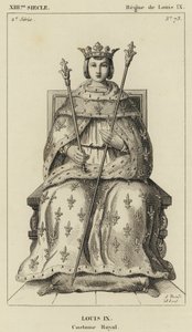 XIII vuosisata, Ludvig IX:n hallituskausi, Ludvig IX, kuninkaallinen puku (kaiverrus) tekijältä French School