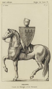XIII vuosisata, Ludvig IX:n hallituskausi, Philippe, Bolognan ja Clermontin kreivi (kaiverrus) tekijältä French School