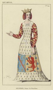 XIV vuosisata, Beatrix, Lady of Bourbon (värillinen kaiverrus) tekijältä French School