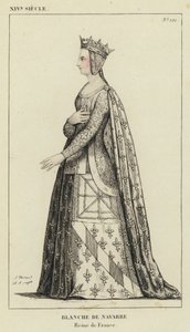 XIV vuosisata, Navarran Blanche, Ranskan kuningatar (värillinen kaiverrus) tekijältä French School