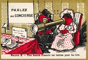 Röntgensäteet - ei tarvitse avata kirjeitä lukeaksesi niitä enää (chromolitho) tekijältä French School