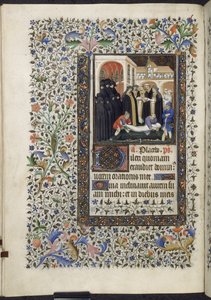 Yates Thompson 46 f156 v - Kuolleiden hautaaminen, n. 1410-20 (vellum) tekijältä French School