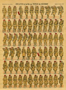 Zouaves, ranskalainen Armee-jalkaväkiyksikkö, jonka kenraali Clauzel perusti vuonna 1830 Algerian valloittamista varten. Epinaalinen kuvantaminen tekijältä French School