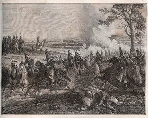 CASTIGLIONEN taistelu: Italian kampanjassaan Napoleon voittaa itävaltalaiset Wurmserin johdolla ja pakottaa heidät vetäytymään Mantovaan. 5. elokuuta 1796 - Maurice La Charestin uusi kansallinen tietosanakirja - 1870 - tekijältä French School