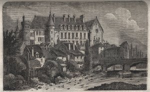 La Palice -linna Lapalissen kunnassa Allierin departementissa - Victor Duruyn (1811-1894) kaiverrus kirjaan "Histoire de France" - 1882 tekijältä French School