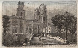 Cathedrale Notre-Dame (Notre Dame) de Laon (1150-1180), Aisne - Victor Duruyn (1811-1894) kaiverrus "Ranskan historiaan" - 1882 tekijältä French School