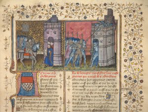 f. 73: Brestin piiritys, "Ranskan ja Englannin kronikat", kirjoittanut Jean Froissart (vellum) tekijältä French School