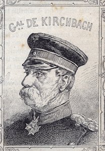 preussilaisen kenraalin Hugo von Kirchbachin muotokuva - 1870-71 (kaiverrus) tekijältä French School