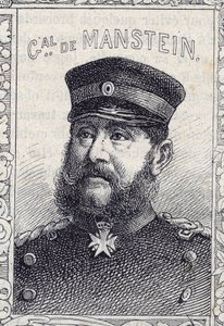preussilaisen kenraalin Hugo von Obernitzin muotokuva - 1870-71 (kaiverrus) tekijältä French School