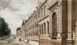 näkymä Palais du Louvrelle Pariisissa. tekijältä French School