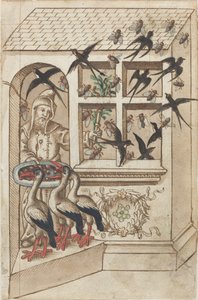 "Älä pidä pääskysiä saman katon alla" [fol. 40 recto] tekijältä French early 16th Century