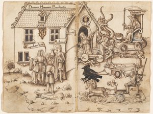 "Älä käänny takaisin, kun saavut lopussa" [fol. 26 verso / 27 recto] tekijältä French early 16th Century
