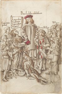 "Älä kävele yleisen tien ulkopuolella" [fol. 35 recto] tekijältä French early 16th Century
