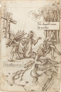 "Auta häntä, joka ottaa taakkansa, älä sitä, joka laskee sen" [fol. 31 recto] tekijältä French early 16th Century