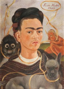 Autorretrato ja changuito tekijältä Frida Kahlo