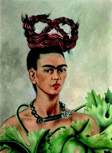 Omakuva punoksen kanssa tekijältä Frida Kahlo
