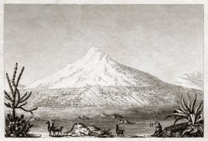 Chimborazon tulivuori. (kaiverrus, n. 1840)