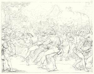 Kuvitus Schillerin Lied von der Glockelle tai Kellon laululle (kaiverrus) tekijältä Friedrich August Moritz Retzsch